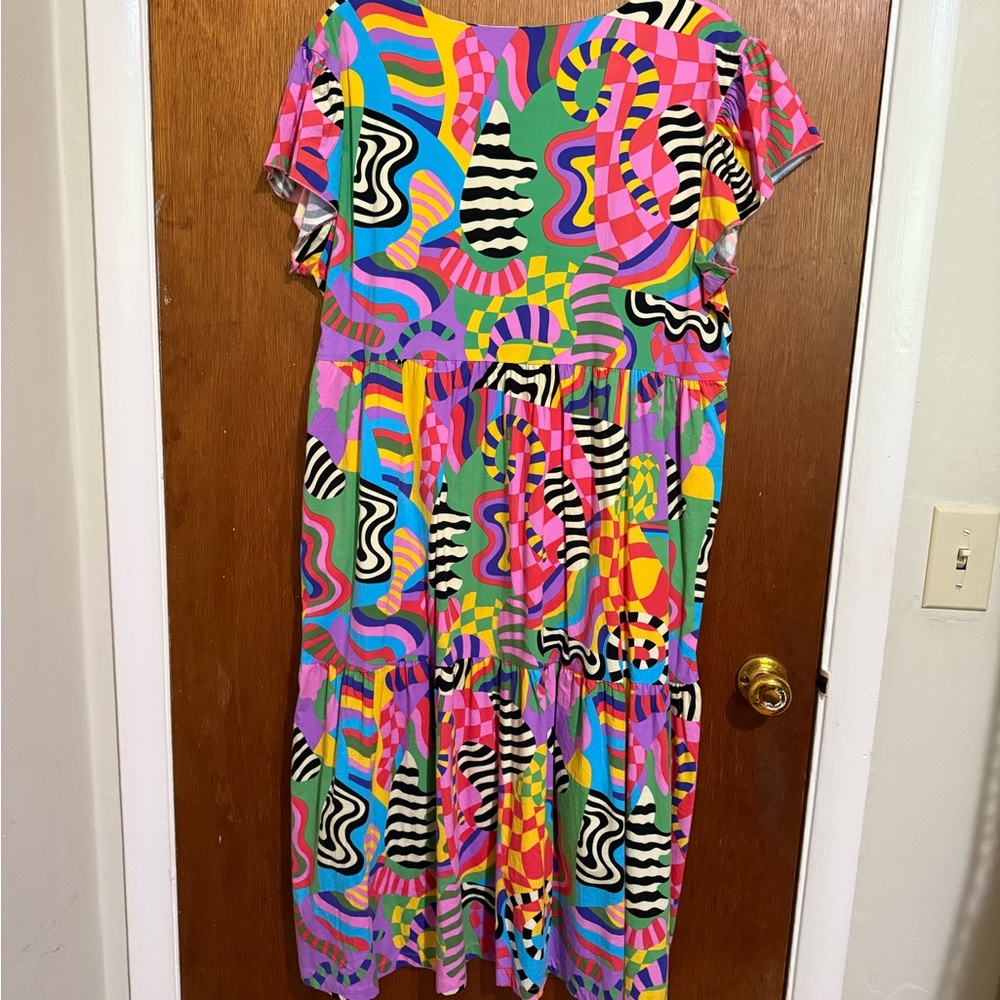 Nooworks Frida Dress Party Time Print Size XL EUC - Picture 3 of 6